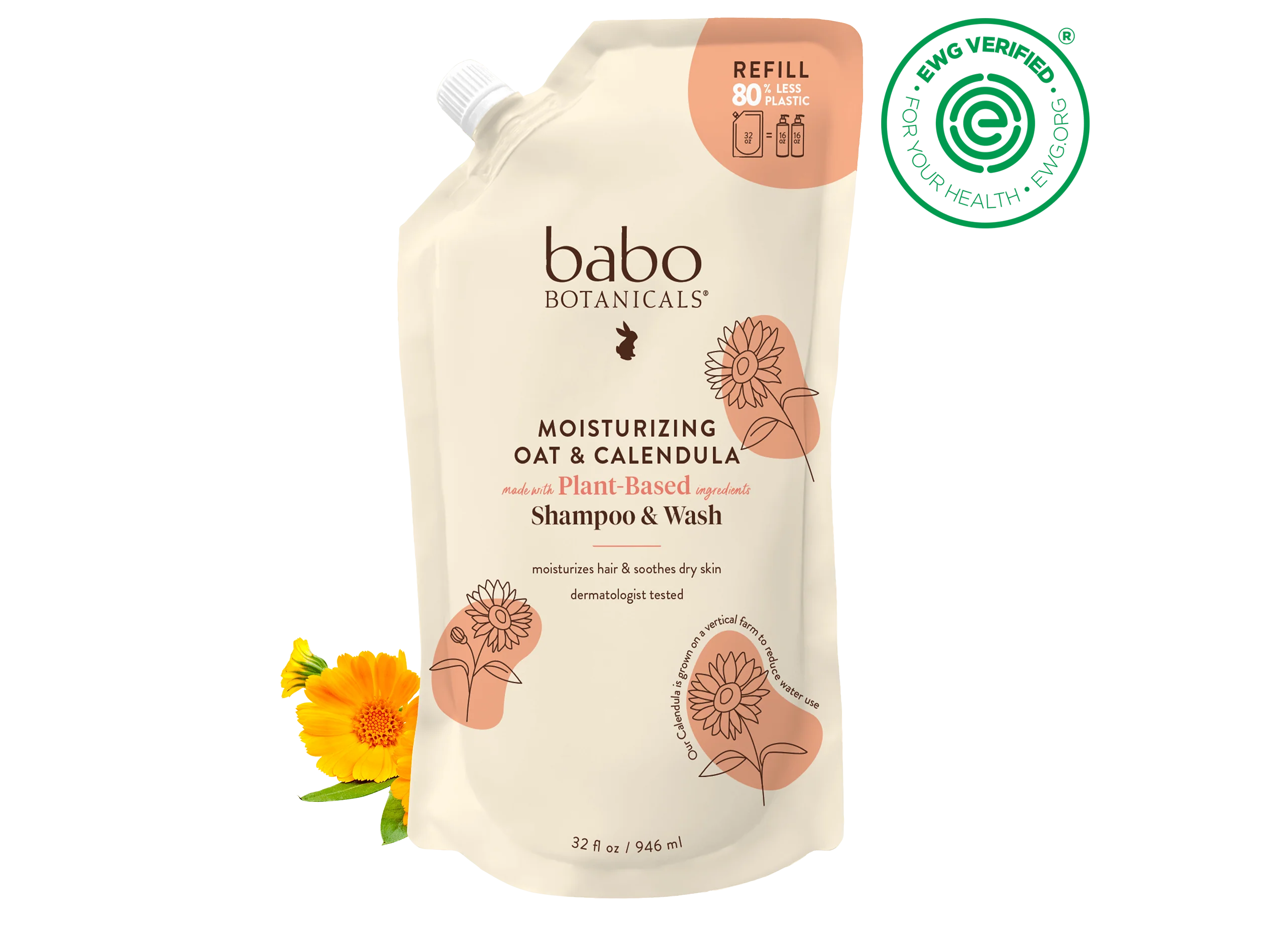 Moisturizing Oat & Calendula Shampoo & Wash - 8oz - Image 12